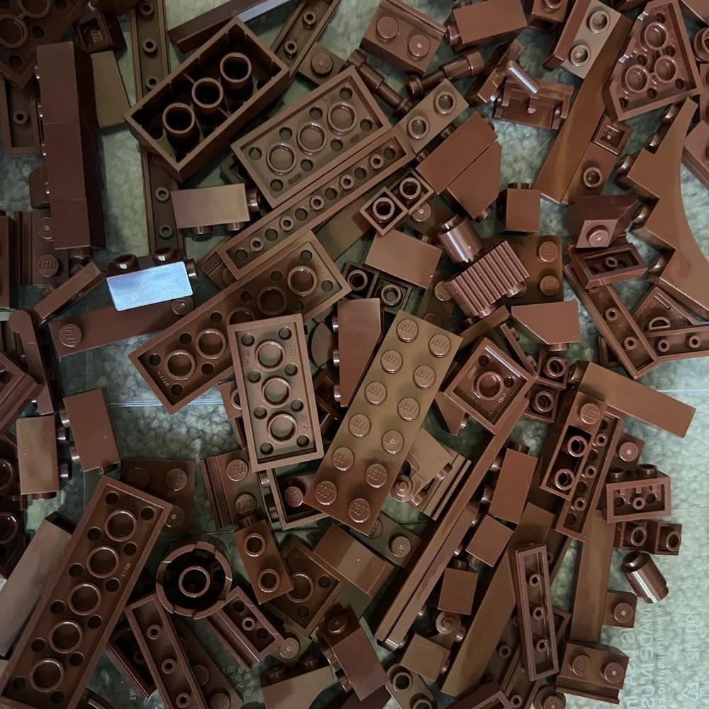 LEGO Small And Medium Building Bricks And Assorted Pieces -Brown 14oz